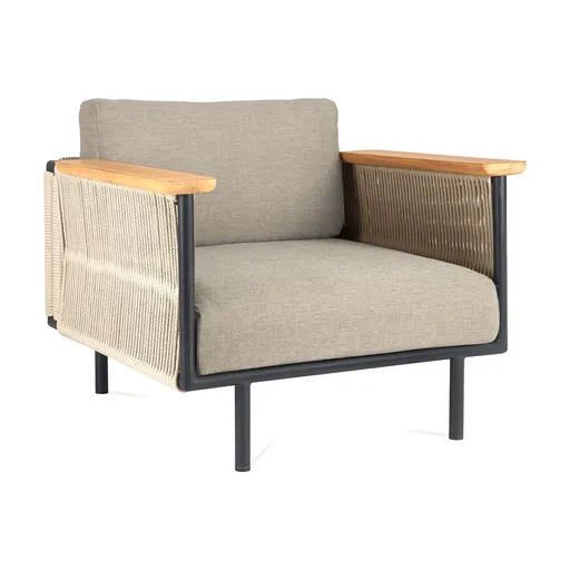 Scaun de grădină pentru exterior Corbey, negru/închis la culoare. gri - Ethnicraft