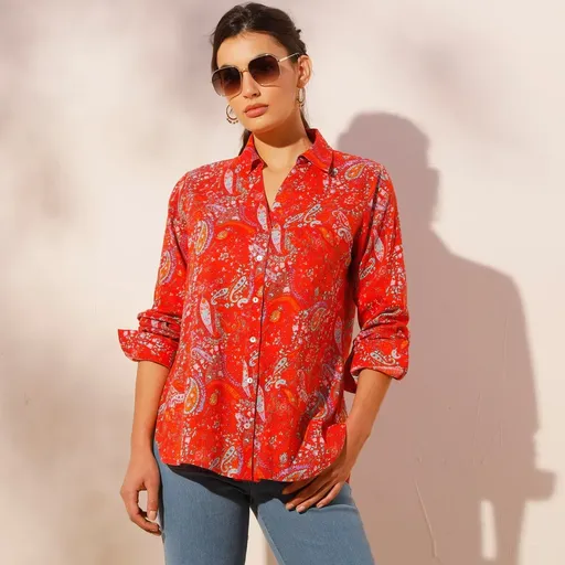 Bluză cu cămașă imprimată