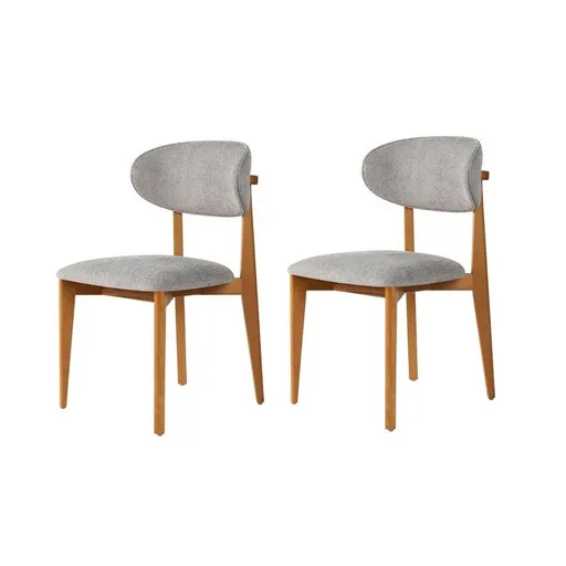 Set de scaune de sufragerie Lionte Grey and DarkOak, 2 buc., gri