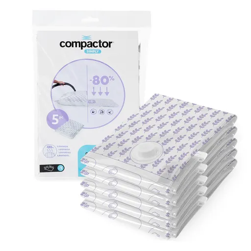 Compactor Set de saci de depozitare sub vidCompress L Lavandă 100 l, 70 x 100 cm, 5 buc., mov, 5 buc.