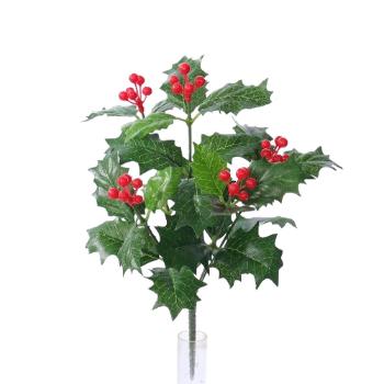 Crenguță Holly verde artificial, 31 cm