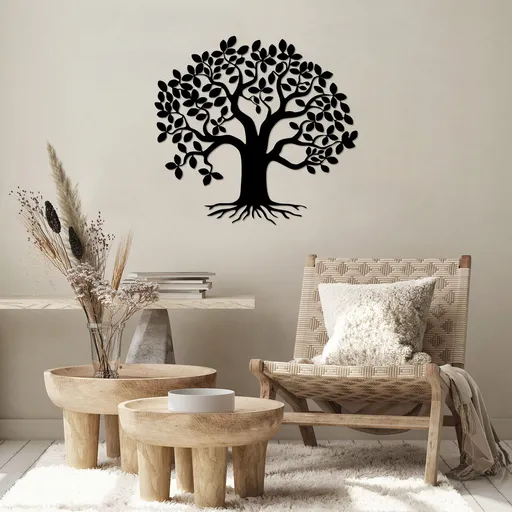 Decoratiune de perete, Monumental Tree 9, Dimensiune: 70 x 65 cm, Negru