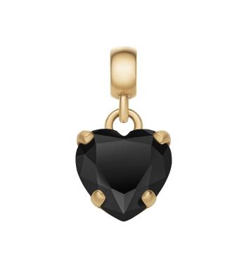 Daniel Wellington Pandantiv placat cu aur, decorat cu o inimă neagră Charms DW00400431