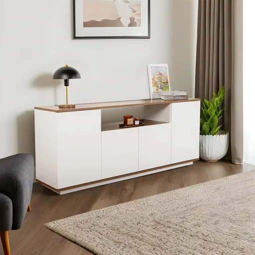 Consola, Hanah Home, Arista, 180x75x44.5 cm, Alb/Maro