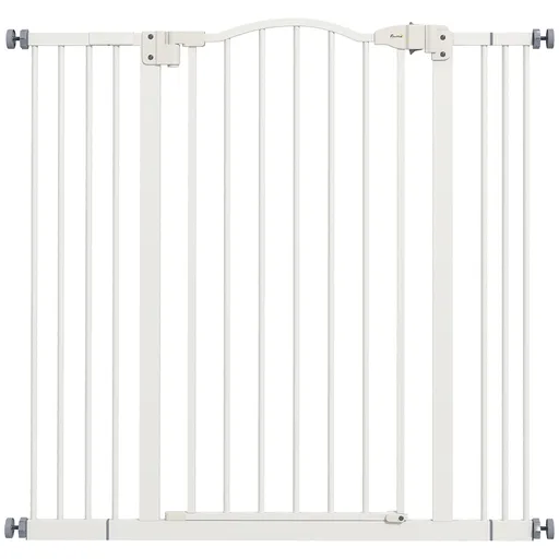 PawHut Poartă Extensibilă pentru Câini fără Șuruburi, Poartă de Siguranță Reglabilă, 94-100x94 cm, Alb | Aosom Romania