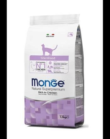 MONGE Cat Sterilised hrana uscata pisici sterilizate, cu pui 400 g