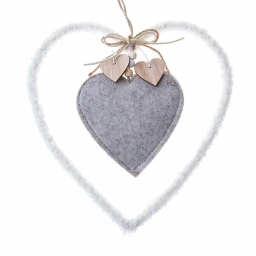 Inimă suspendată din textil 22,5 cm, fleece
