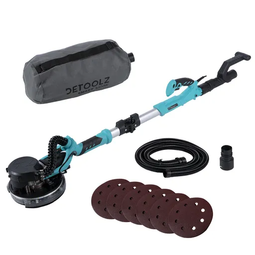 Slefuitor pereti pliabil cu aspirator, iluminare LED, 750W, diametru 225mm, 6 discuri, Detoolz