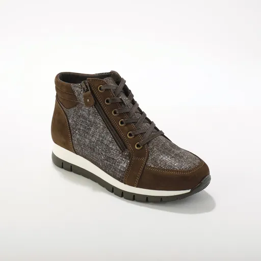 Adidași de gleznă cu fermoar și șireturi