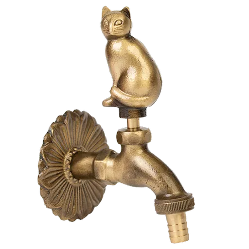 Robinet decorativ 1/2", dublu serviciu din alama si finisaj Pisica