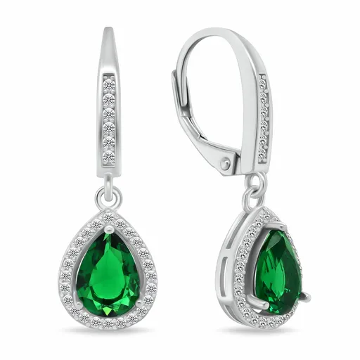 Brilio Silver Cercei strălucitori din argint cu zirconi verzi EA1192WG