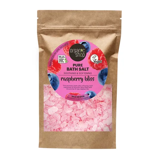 Organic Shop Sare de baie Raspberry Bliss (Pure Bath Salt) 500 g