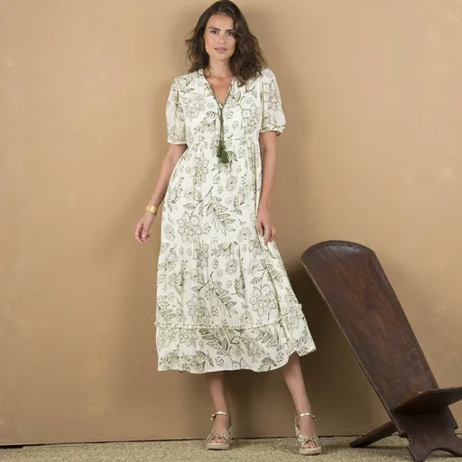 Rochie midi din crepon cu imprimeu floral
