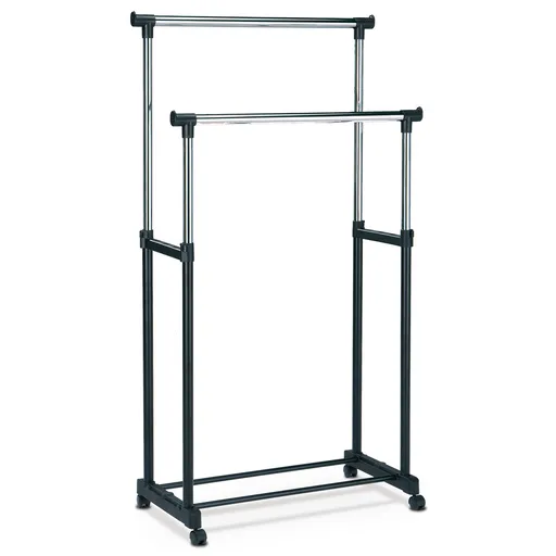 Suport de haine crom / negru, 85 x 170 cm, negru