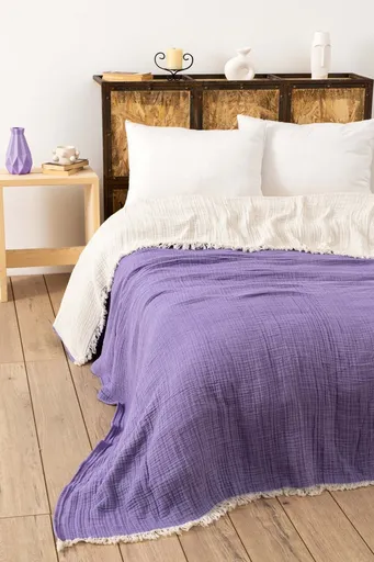 Cuvertura matlasata dubla, L'essentiel Maison, Muslin, Mov