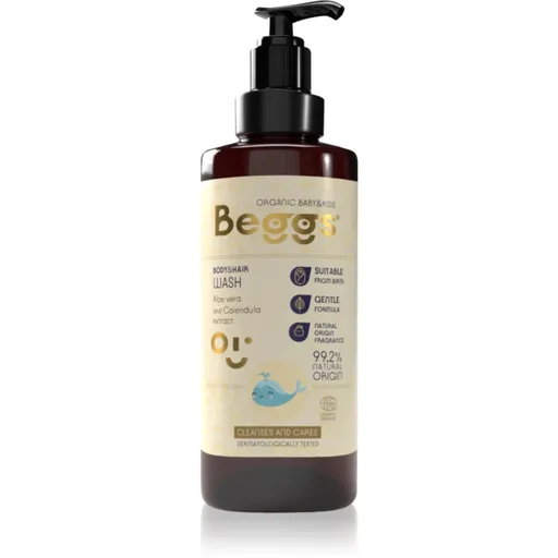 Beggs Organic Baby & Kids Body & Hair Wash gel de dus pentru corp si par pentru nou-nascuti si copii 200 ml