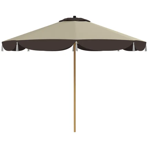 Outsunny Umbrelă de Soare cu UPF 50+ și 8 spițe, Φ2,66x2,34 m, Bej | Aosom Romania