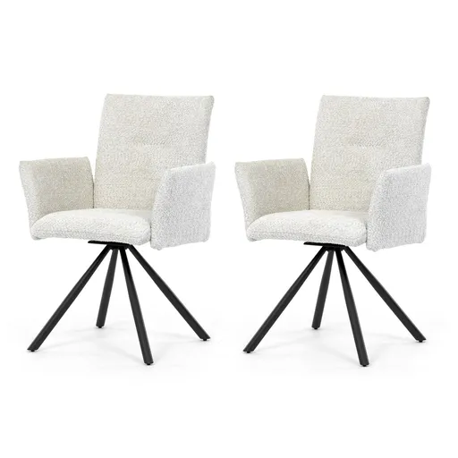 Set de scaune de sufragerie cu mecanism deîntoarcere DCH-W1117 CRM2, 2 buc., crem deschis