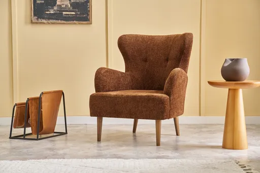 Fotoliu, Atelier del Sofa, 825BLC2370, Lemn de carpen, Maro / Cupru