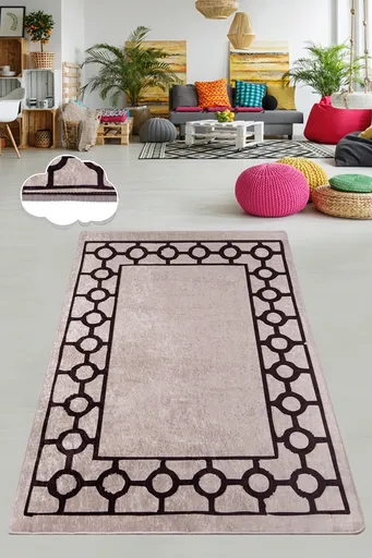 Covor, Bague Powder, 80x120 cm, Poliester, Roz pudra