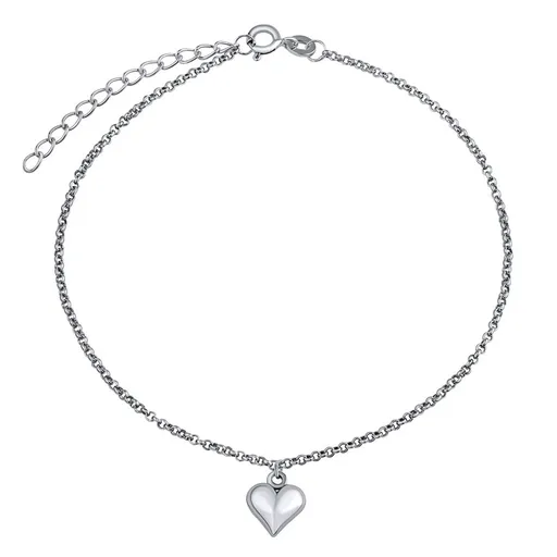 Silvego Lănțișor fin din argint pentru picior Inimă ZT1303175AVSW
