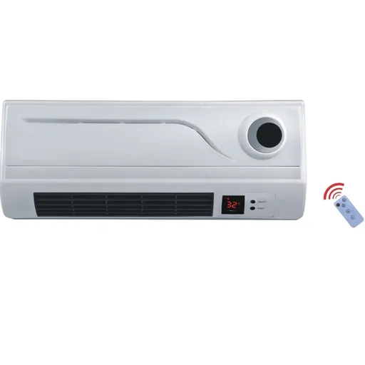 Aeroterma de perete Rosberg R51973A, 2000W, PTC, Timer, Telecomanda, LED, Alb