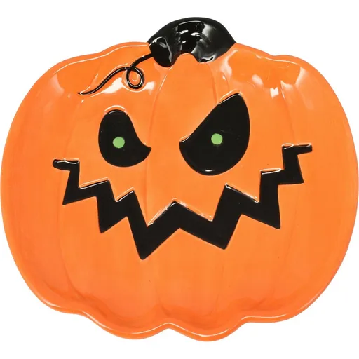 Farfurie decorativă pentru Halloween Dovleac, 16cm, portocaliu