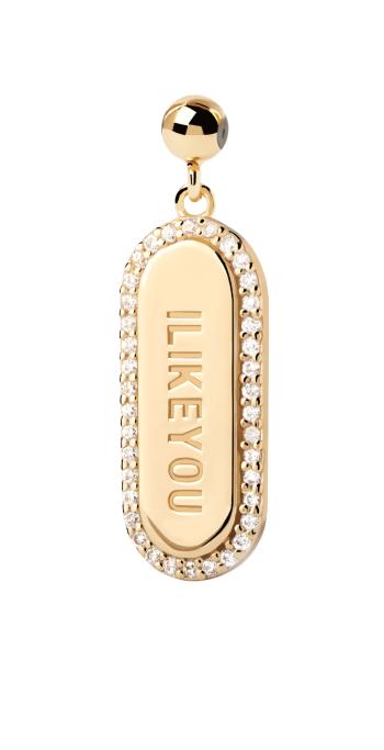 PDPAOLA Pandantiv placat cu aur cu pietre de zircon I LIKE YOU Charms CH01-109-U