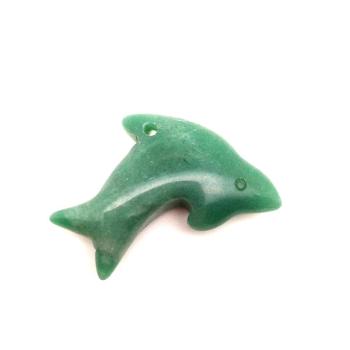 Aventurin átfúrt delfin 40x25mm