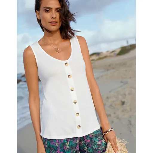 Top cu nasturi în culori solide