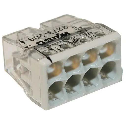 Set 10 conectori cu fixare prin impingere 8 conductoare 2,5mm2 24A Wago 2273-208