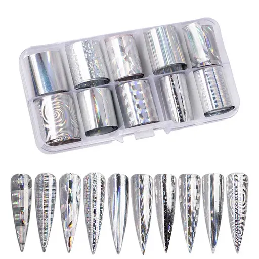 Folie de Transfer Argintie Oranjollie L111A, Set 10 buc