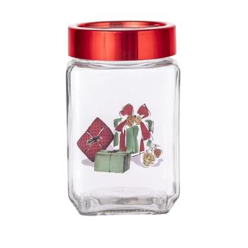 Altom Crăciun cutie de sticlă Cadouri de Crăciun700 ml , 9 x 9 x 14,5 cm