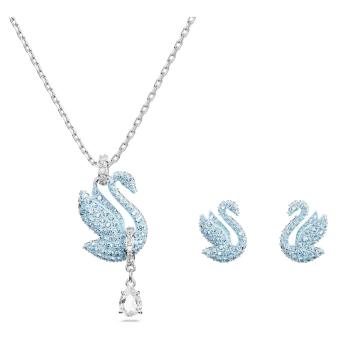 Swarovski Set de bijuterii fermecător cu cristale Iconic Swan 5660597 (cercei, colier)