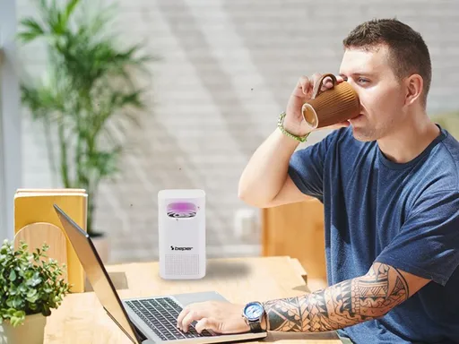 Lampa antitantari cu LED Beper, 5 W, 9.5x9.5x17 cm, ABS, alb