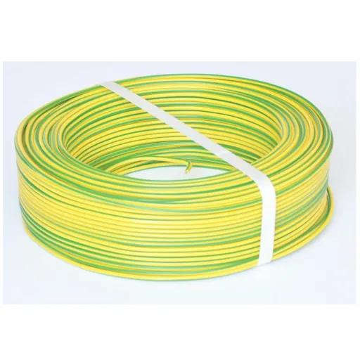 Rola 100m conductor masiv din cupru FY 2.5 (H07V-U) galben/verde