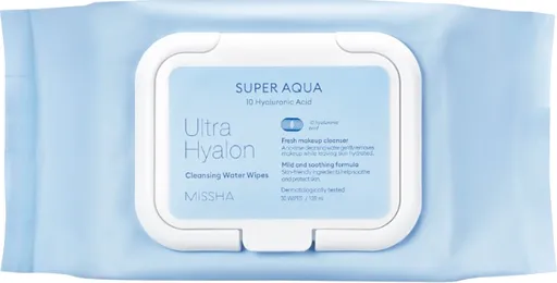 Missha Șervețele faciale de curățare Super Aqua Ultra Hyalon (Cleansing Water Tissue) 30 buc