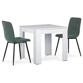 Set masă MDF cu 2 scaune, 80 x 80 x 75 cm, alb