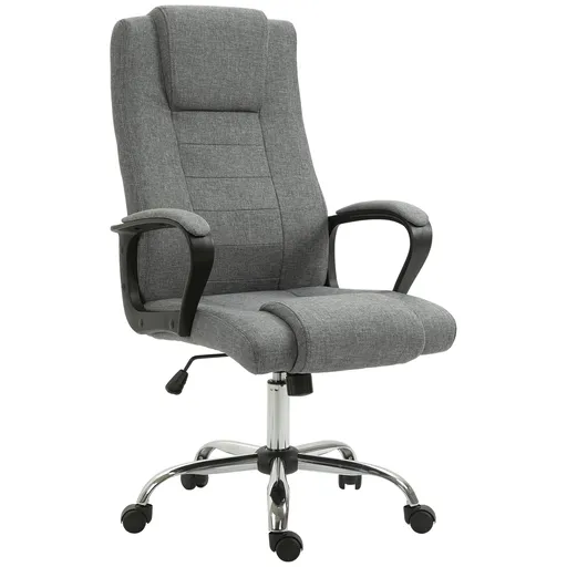 Vinsetto Scaun Birou Ergonomic cu Basculare, Înălțime și Înclinare Reglabilă, Capacitate 120 kg, 62x76x110-119 cm, Gri | Aosom Romania