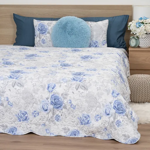 Cuvertură de pat 4Home Roses in blue, 220 x 240 cm+ 2x 40 x 40 cm