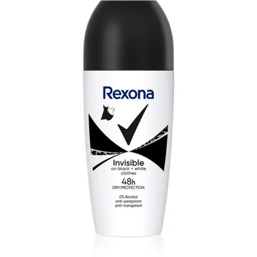 Rexona Invisible Black and White Deodorant roll-on impotriva petelor albe si galbene 50 ml