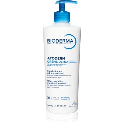 Bioderma Atoderm Créme Ultra Cremă nutritivă de corp pentru piele normală, sensibilă și uscată produs parfumat 500 ml