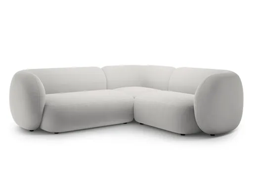 Coltar dreapta 4 locuri, Kate, Micadoni Home, 252x220x76 cm, catifea, gri deschis