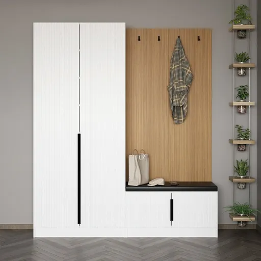 Cuier de perete, Hanah Home, Noah, 180x210x35 cm, Alb