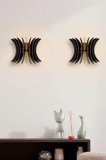 Aplica de perete, Opviq, 390FLH2106, Negru