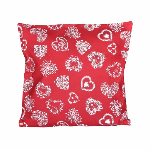 Față de pernă de Crăciun Inimă roșie, 40 x 40cm