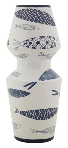 Vaza decorativa Fish Double, Mauro Ferretti, 14x34 cm, ceramica, multicolor