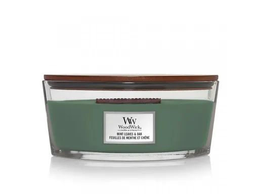 WoodWick Lumânare parfumată Mint Leaves & Oak 453,6 g