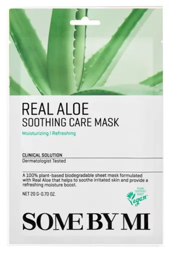 Some By Mi Mască facială calmantă cu aloe vera Real Aloe (Soothing Care Mask) 20 g