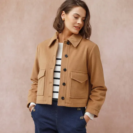 Jachetă scurtă cu amestec de lână